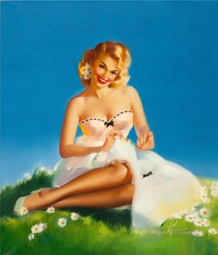 Pin up Painting - pin up girl nude 006